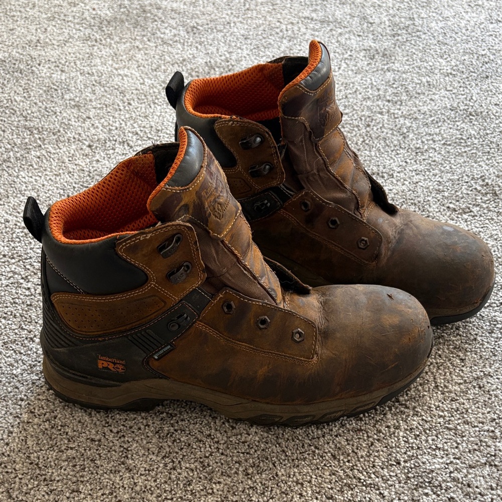 Timberland PRO Men's Rugged Brown and Black Boots - 12W